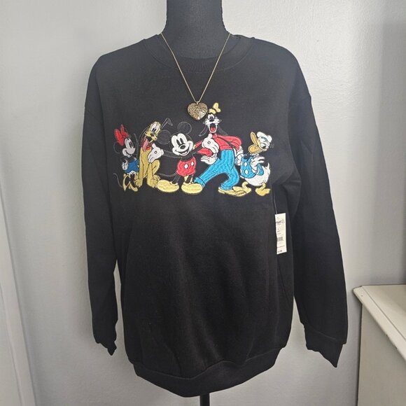 NEW Vintage Aesthetic Disney Mickey Mouse and Friends Black Sweatshirt Size S - Picture 2 of 6